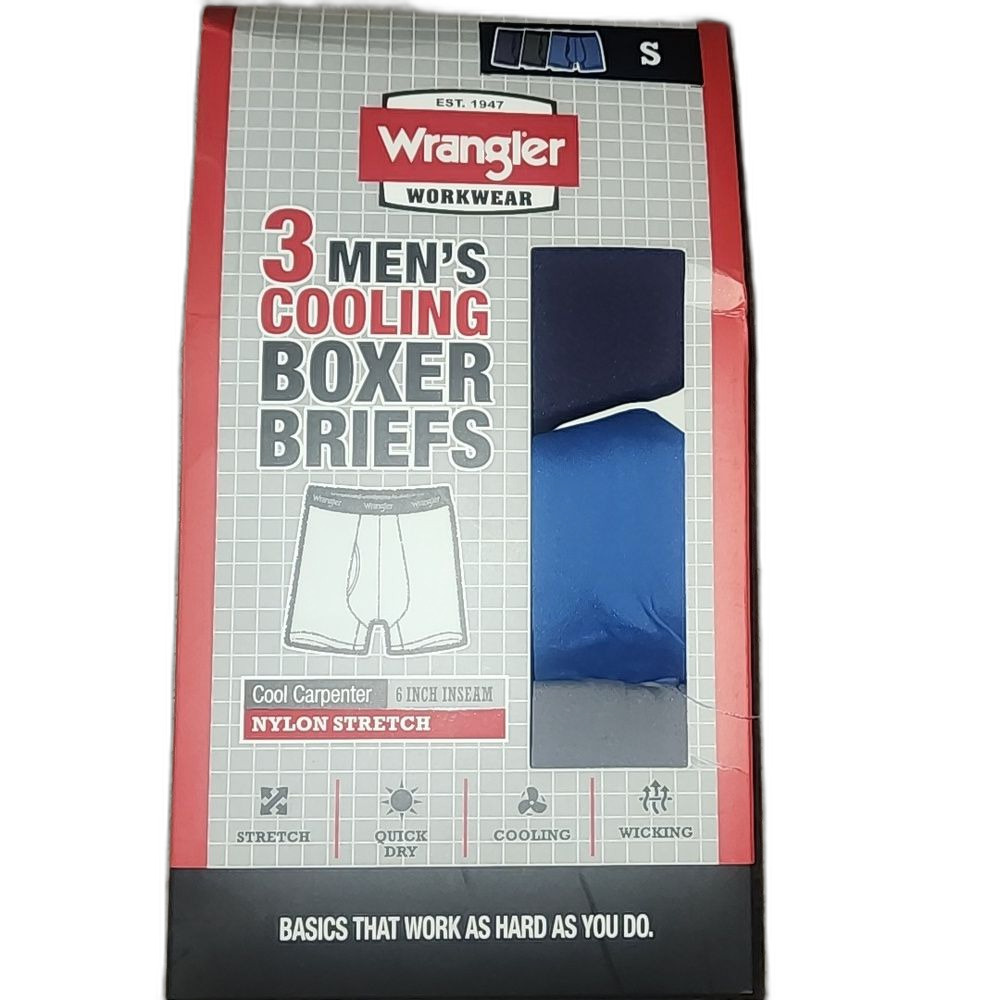 Wrangler Boxer Briefs - Navy, Federal Blue, Charcoal Size:small